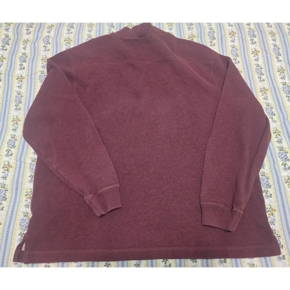 Jos A Bank Mens XXL Burgundy Quarter Zip Pullover 100% Cotton